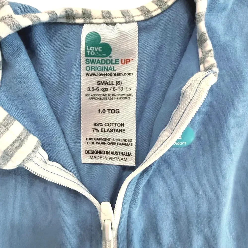 Love to Dream Set of 2 Swaddle Up Original 1.0 TOG Gray and Blue Size S